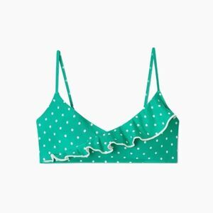 NWT Summersalt The Ruffle Marina Bikini Top in Seaglass Dot Size 8